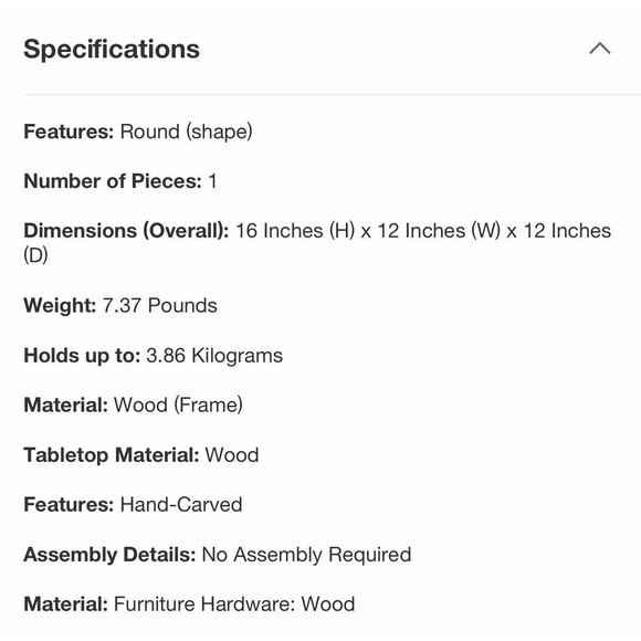 Woodland Short Carved Wood Table Black - Threshold NEW RARE - Picture 5 of 6